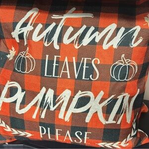 Autumn Leaves Pumpkin Decorative Pillow